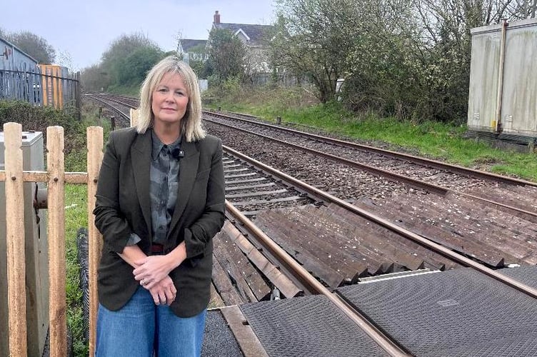 Nerys Evans near the proposed location of Sanclêr station is attached.