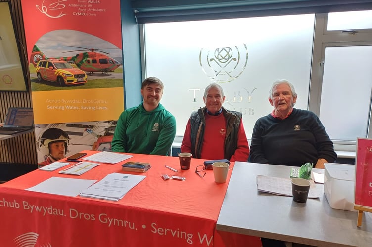 Tenby Golf Club members supporting Wales Air Ambulance, with £1,600 raised 