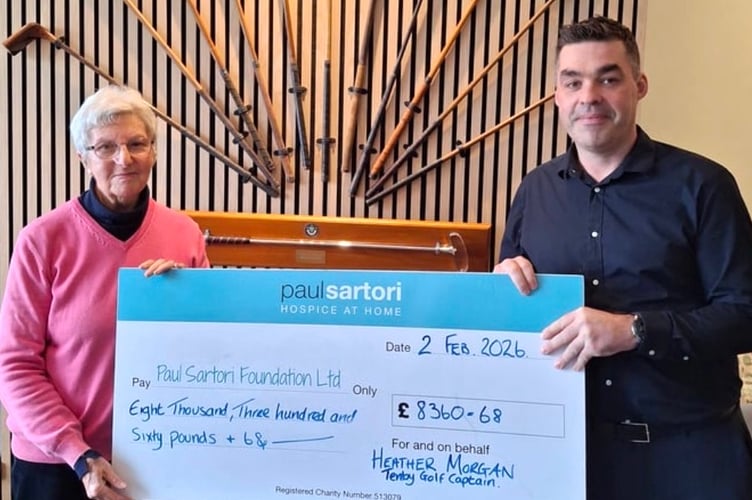 1. Paul Sartori Foundation Members of Tenby Golf Club present funds raised to Paul Sartori Hospice as part of the club’s ongoing charitable fundraising.
