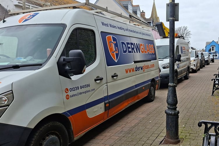 Various vehicles parked along the South Parade pavement recently