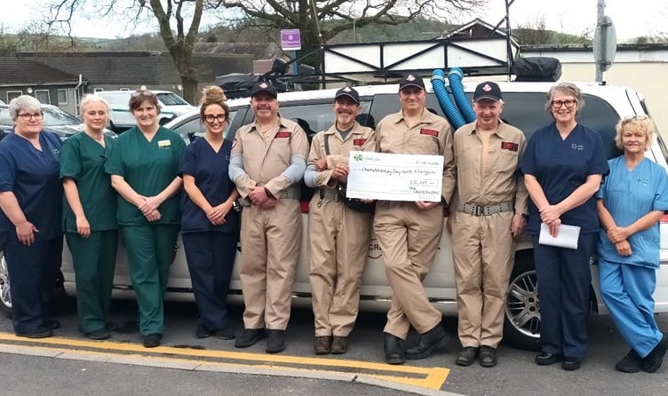  Pictured left to right in the photo with the Chemotherapy Day Unit nursing team:
Terry Samuel, Mario Jaramillo, John Morris and Tim Phillips