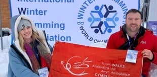 Tenby man swims in ice for charity