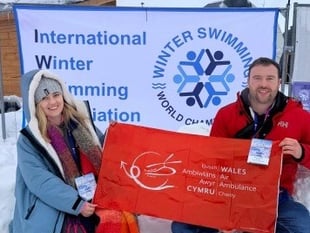 Tenby man swims in ice for charity