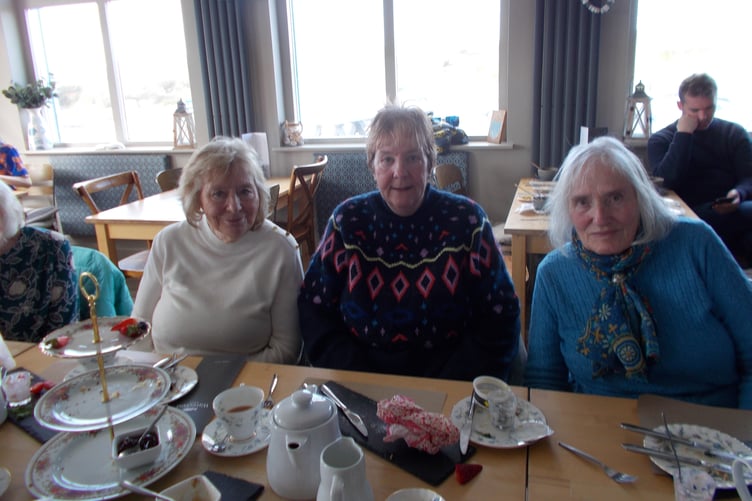 Hundleton WI members celebrating the 75th anniversary with an afternoon tea at Wavecrest, Angle