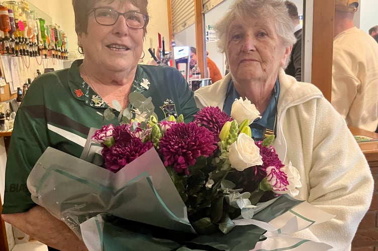 Club chairman Cally Jones (left) and WWLBA president Dianne Scourfield (also a Whitland member), who outlined the history of the club.