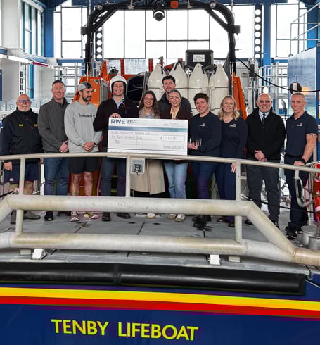 Cheque presentation at Tenby Lifeboat Station