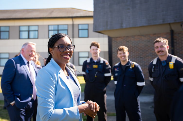 Conservative leader Kemi Badenoch met with workers and industry leaders at Pembroke's oil refinery