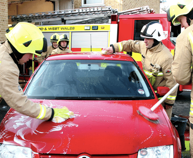 Firefighters charity car washes across Pembrokeshire