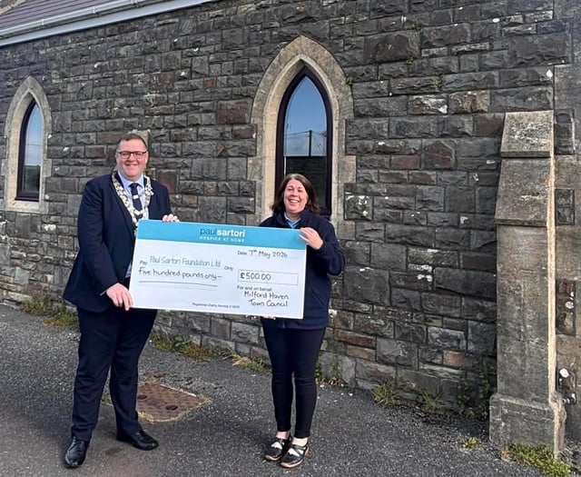 Milford Haven Council's boost for Paul Sartori Hospice