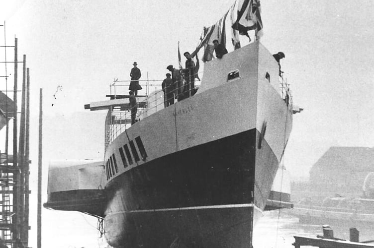 Waverley meets her element for the first time at her launch on October 2nd, 1946