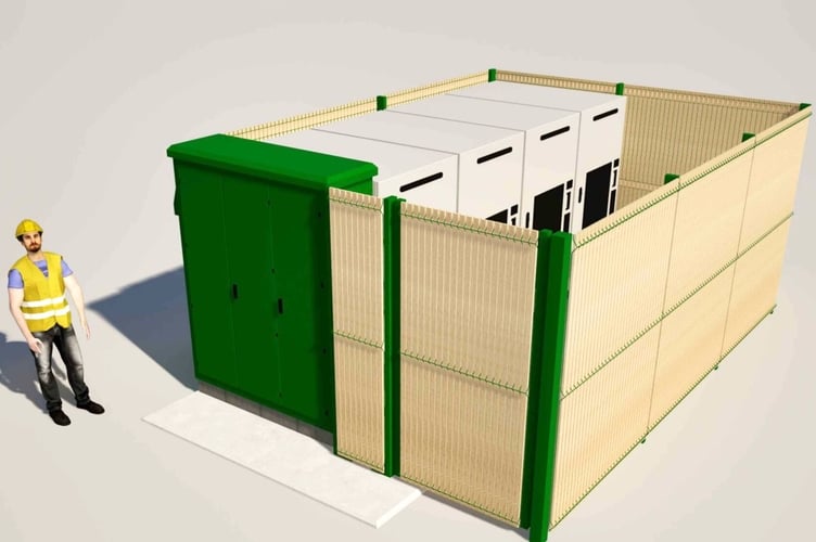 An image of the proposed 'battery box' for Steynton Road, Milford Haven. Picture: AMP Clean Energy application.
