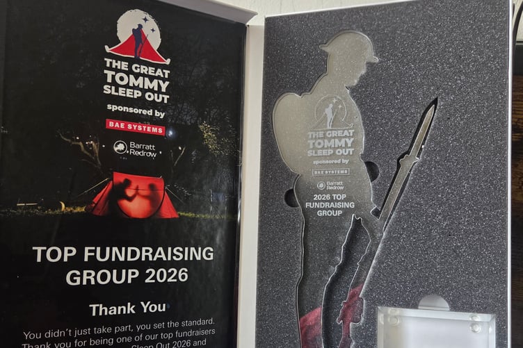 Setting the standard: In The Great Tommy Sleep Out, Tenby’s team won Top Fundraising Group 2026.