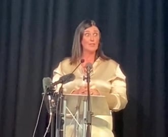 New Reform Senedd member for Ceredigion Penfro Susan Claire Archibald at the May 8 count. Picture: LDR service