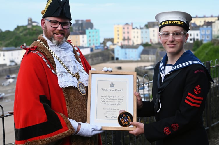 Tenby mayor and sea cadet