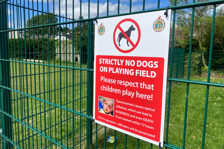 Saundersfoot no dogs playing field