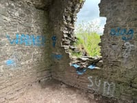 Vandals target Llansteffan Castle