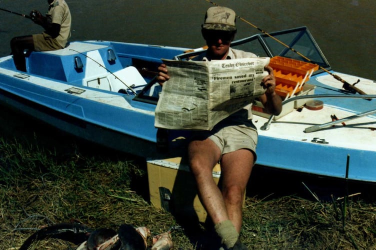 I also found the original print photograph of me reading the Tenby Observer beside Lake Kariba, in Zimbabwe.  That issue was published 42 years ago!  