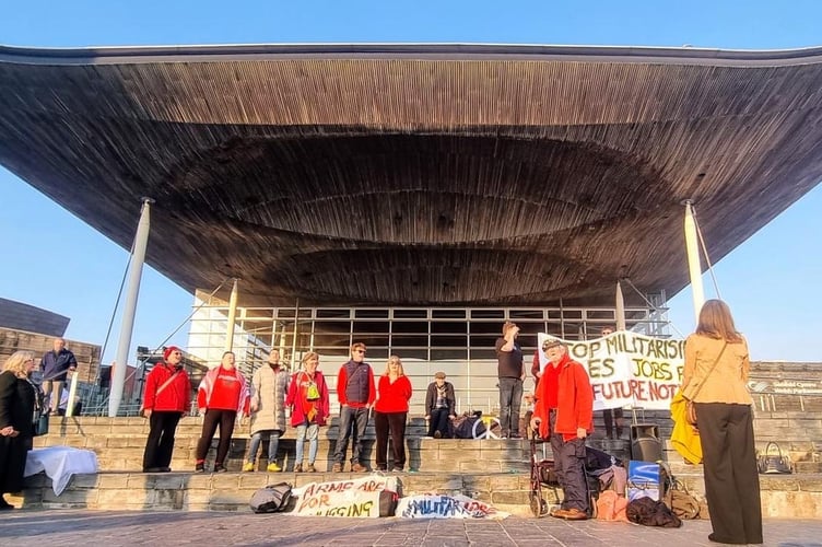 PARC Against DARC campaigners seen at the Senedd