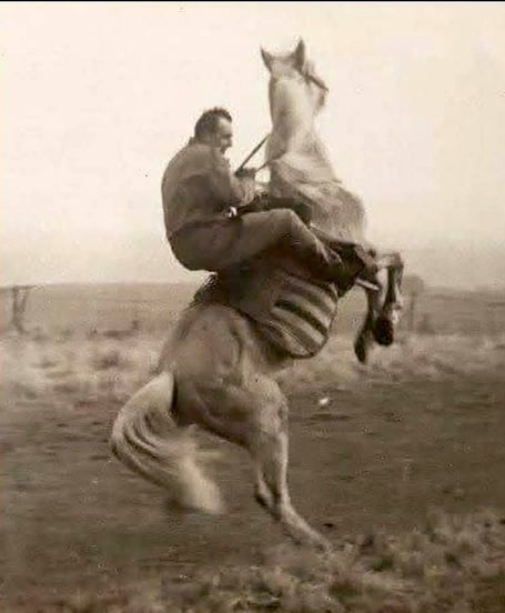Captions: A member of the stunt team on Moby Dick, Eduardo (‘Ted’) Palmieri was an accomplished horse rider and stuntman who worked on several films (Image: Francesca Bosenius).
