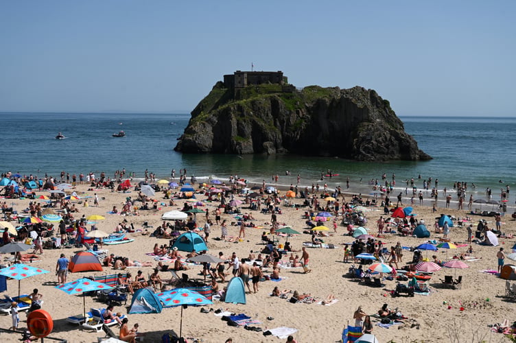 Tenby castle beach