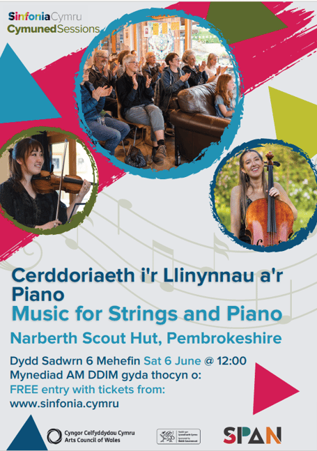 Sinfonia Cymru present Music for Strings and Piano at Narberth on June 6