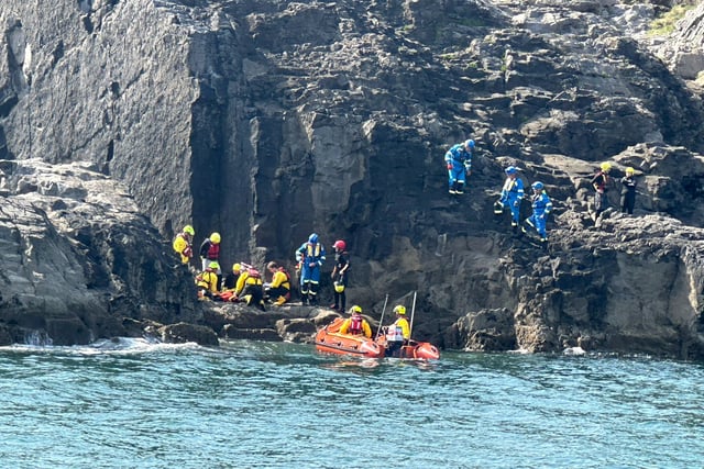 Child rescued after rock fall