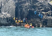 WATCH: Child rescued in multi-agency operation after fall on rocks near Tenby