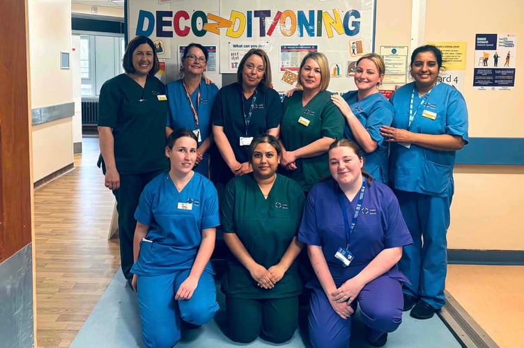 Staff from Ward 4 at Withybush Hospital are ready to take on Pen y Fan