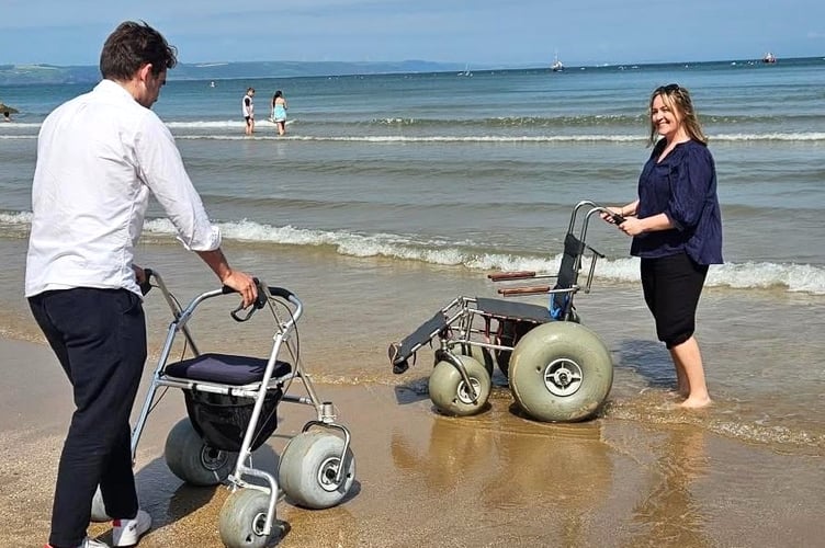 Beach accessible wheelchairs are available at Tenby's North Beach.