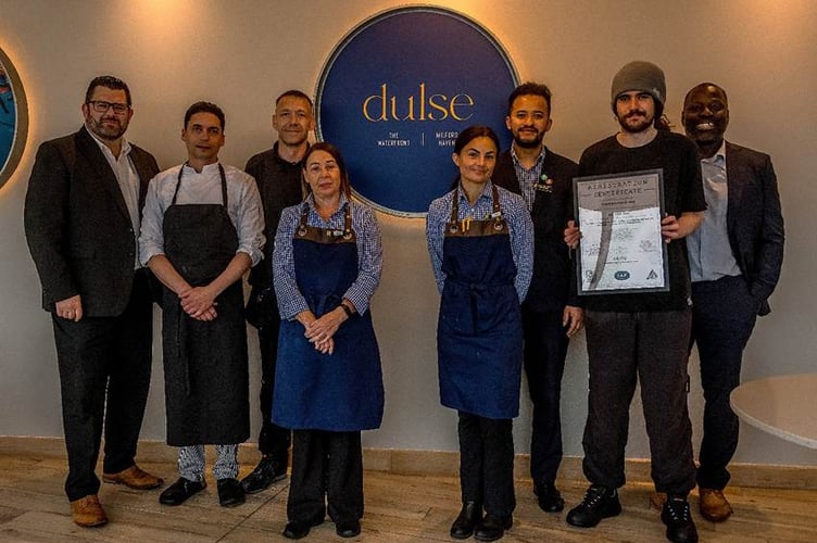 Team members at Tŷ Hotel Milford Waterfront who made a special contribution to the hotel winning the ISO 14001 certification for environmental management