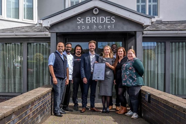 Team members at St Brides Spa Hotel who made a special contribution to the hotel winning the ISO 14001 certification for environmental management