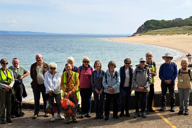 The Steps2Health walkers who made it across to Caldey Island