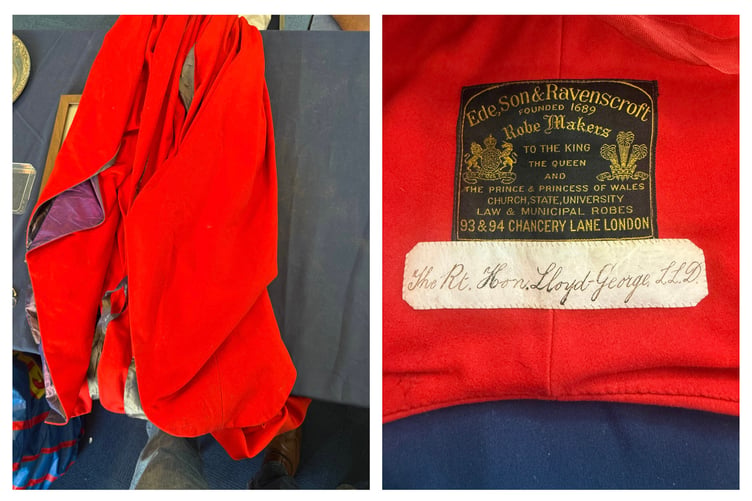 A ceremonial gown worn by Earl Lloyd George of Dwyfor at the 1969 Investiture of Prince Charles was rediscovered recently at a Saundersfoot roadshow,