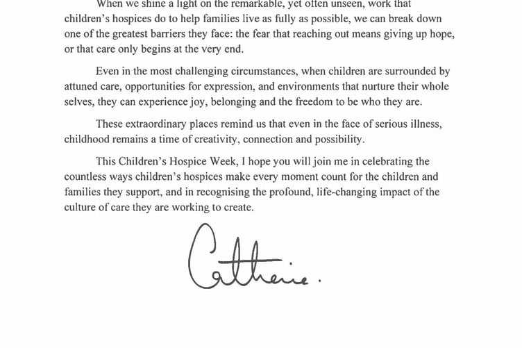 Children's Hospice Week 2026 - the royal message