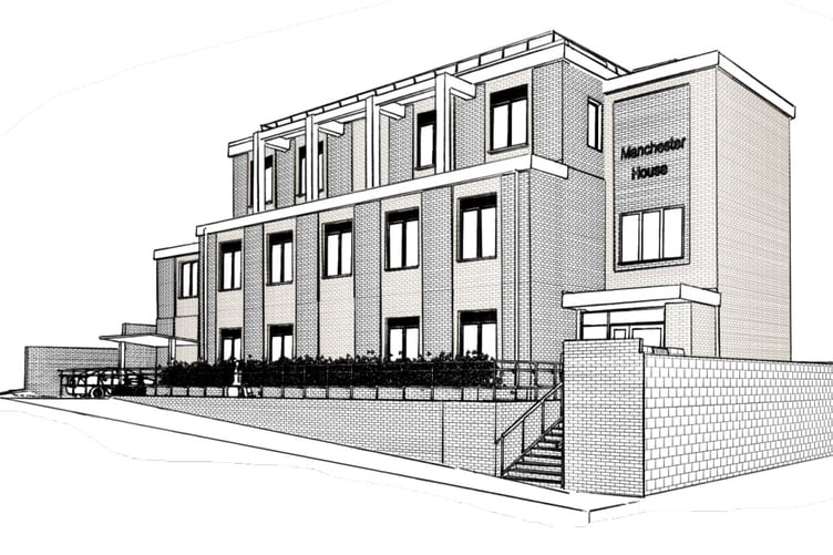 Plans to turn the former Manchester Club social club, Fulke Street, Milford Haven to housing have been approved. Picture: Pembrokeshire County Council/ KEW Planning application.