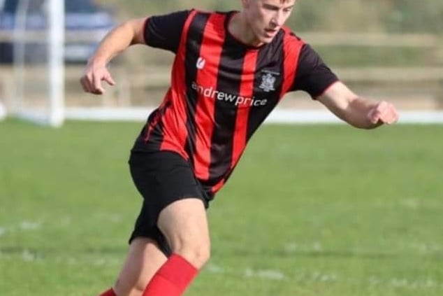 Adam Muskett playing for Tenby AFC