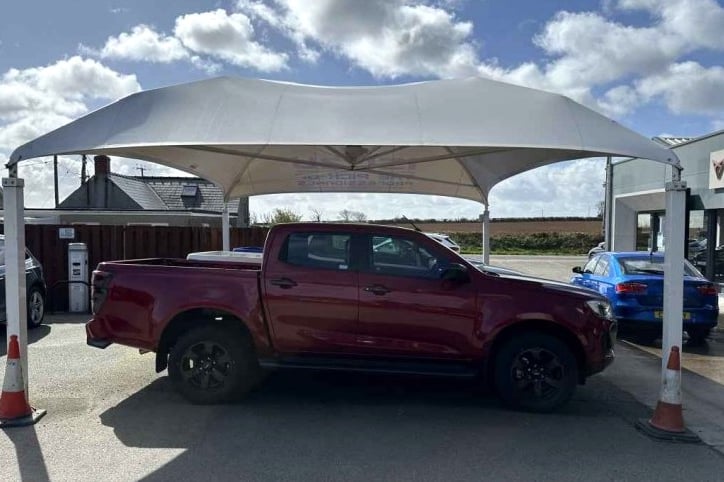 The exiting temporary canopy at Gareth Hughes Motors. Picture: Hayston Developments & Planning Ltd application to Pembrokeshire County Council.