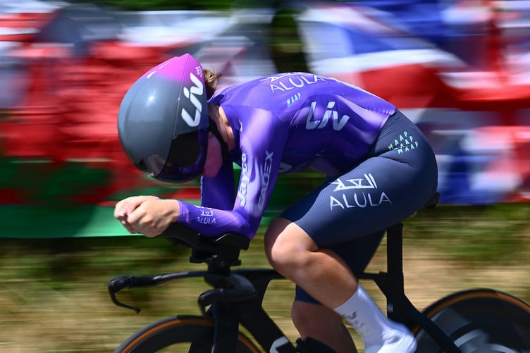 Picture by Olly Hassell/SWpix.com - 25/06/2026 - Cycling - 2026 Lloyds National Time Trial Championships - Lampeter, Ceredigion, Wales - Under-23 Women Individual Time Trial (ITT) - Erin Boothman (Liv AlUla Jayco)