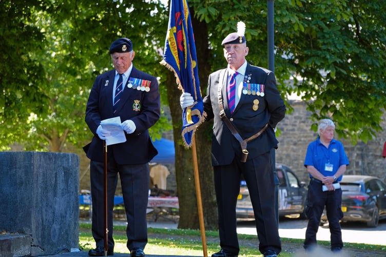 Standard bearer, veterans at Armed Forces Day Pembroke Dock Heritage Centre 2026