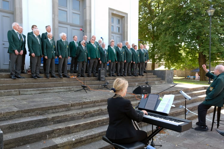 Pembroke & District Male Voice Choir at the Armed Forces Day ceremony, Pembroke Dock Heritage Centre.
