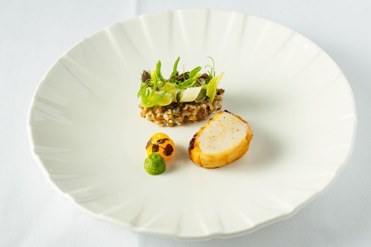 Seafood dish, showcasing local sustainable ingredients