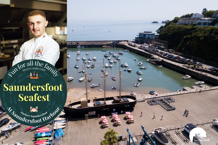 Sam Everton, National Chef of Wales 2025, will be demonstrating at Saundersfoot Harbour.
