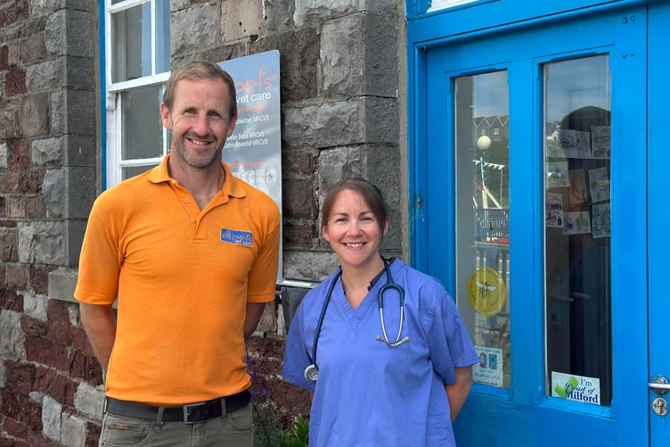 New owners at All Pets Vet Care Pete Howe and Alice Richards