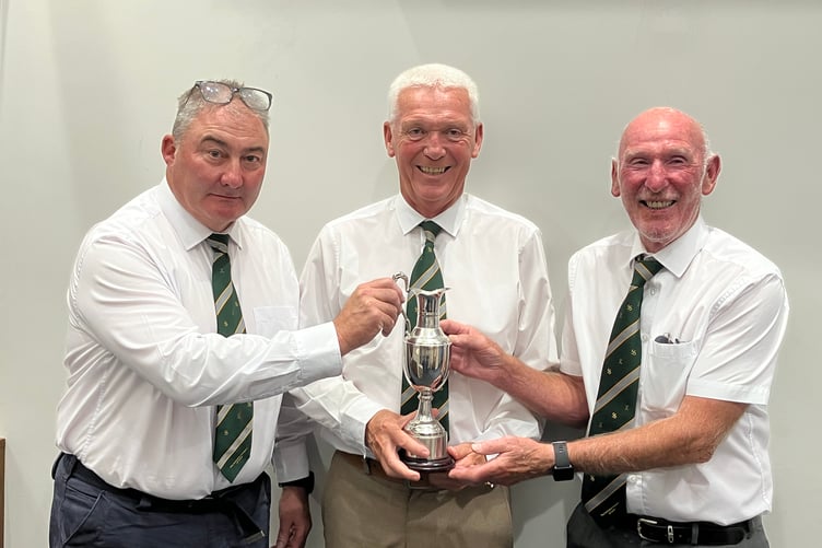 Best 'Secret' Three - Craig Thomas, Gary McNeilly and John Stenson with the Dai Thomas Trophy.