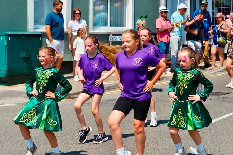 Dancing in the street: Irish dancers formed part of the Neyland Carnival procession