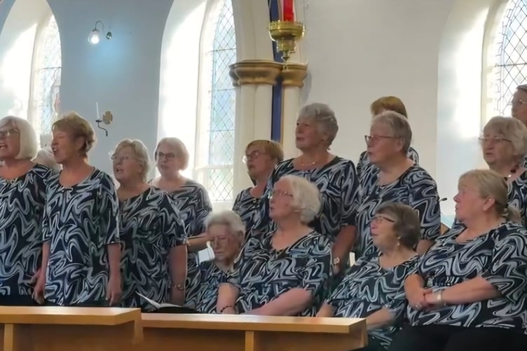 Neyland Ladies Choir performing to a full-house audience in Haverfordwest