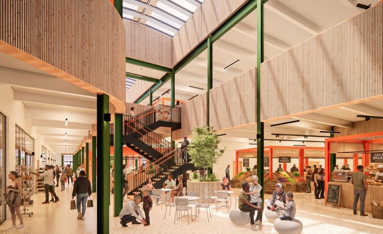 Internal image of the proposed new indoor market in Llanelli (image supplied by Carmarthenshire Council and free for use for wire partners)