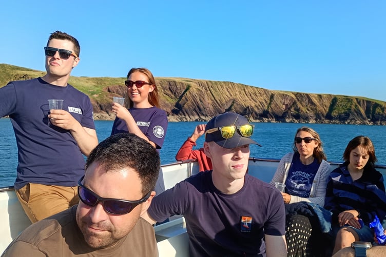 Tenby Sailing Club members on the around Caldey trip