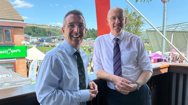 Cabinet Minister for Rural Resilience and Sustainability, Llyr Gruffydd and Northern Ireland's Minister for Agriculture, Environment and Rural Affairs, Andrew Muir