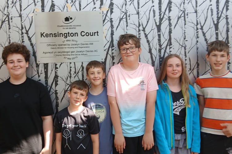 Pembrokeshire chess team: Harry Harling ,Jozef Othen, Sebastian Kummer, Osian Griffiths,Emily Thomas and Henry Malone